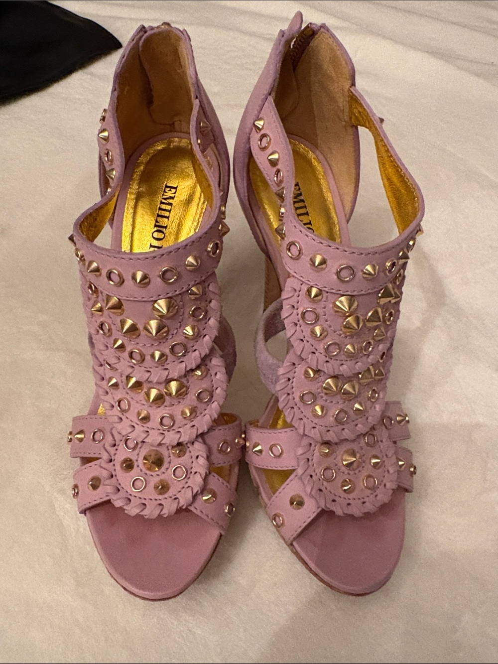 Emilio Pucci Lilac Studded High Heel Sandals - Women